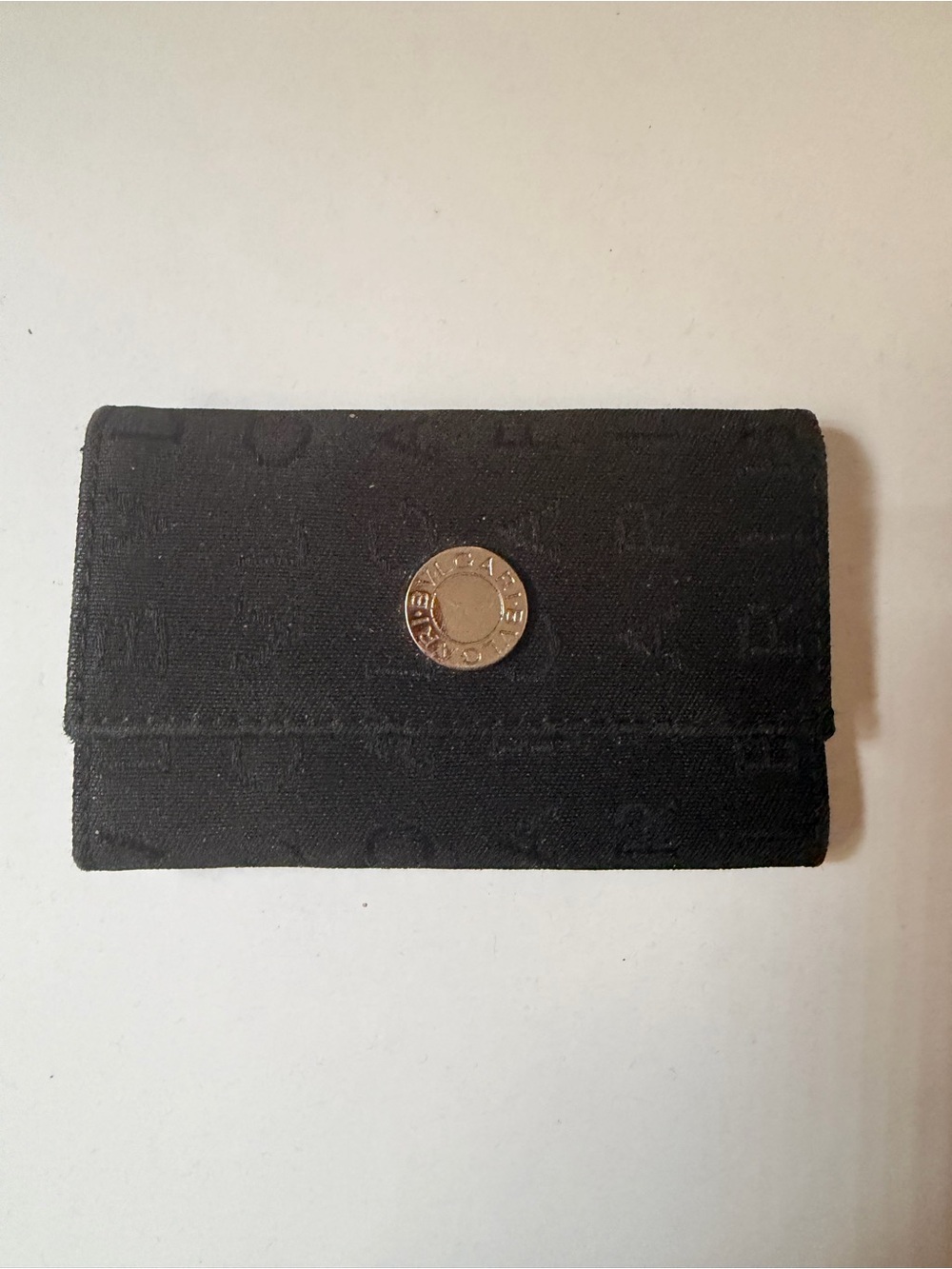 Bulgari Logo Mania Black 6-ring Key Case with Silver Logo